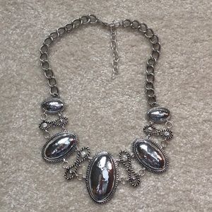 Silver tone necklace